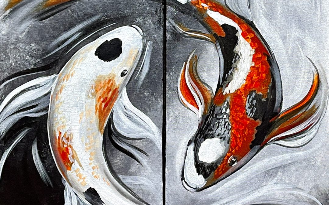 Koi Couple — Wines and Designs — $20 Deposit